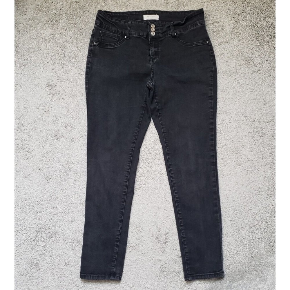 White Mark Denim Collection Women's Size 18 Mid-Rise Tapered Leg Black Jeans